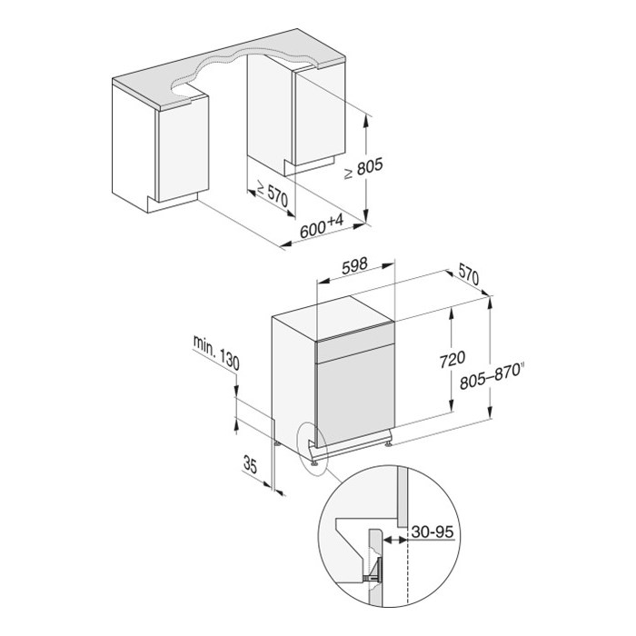 Miele G 5110 U Active Unterbau-Geschirrspüler Brillantweiß