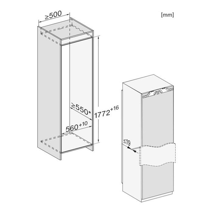 Miele K 7747 C 125 Gala Ed Einbau-Kühlschrank